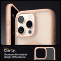 ACS08689 - iPhone 16 Pro Max Case Ultra Hybrid (MagFit) in Frost Rose Titanium crystal clarity. Showcase the original design of the device.