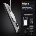 ACS08130 - iPhone 16 Pro Case Ultra Hybrid (MagFit) in Graphite stronger magfit. improved magnets for snappy and strong connection. Extra snappy. accessory not included.