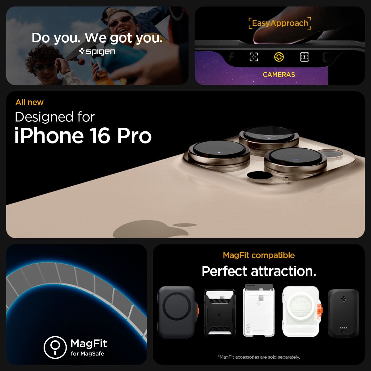 ACS08129 - iPhone 16 Pro Case Ultra Hybrid (MagFit) in White do you. we got you. easy approach. all new designed for iPhone 16 pro. Magfit for magsafe. Magfit compatible. perfect attraction.