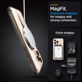 ACS08129 - iPhone 16 Pro Case Ultra Hybrid (MagFit) in White stronger magfit. improved magnets for snappy and strong connection. Extra snappy. accessory not included.