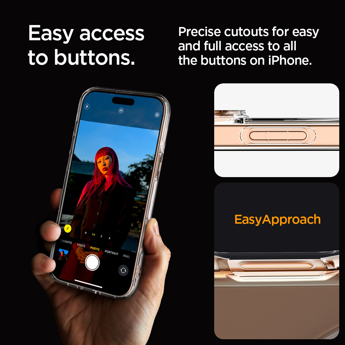 ACS08129 - iPhone 16 Pro Case Ultra Hybrid (MagFit) in White easy access to buttons. Precise cutouts for easy and full access to all the buttons on iPhone.