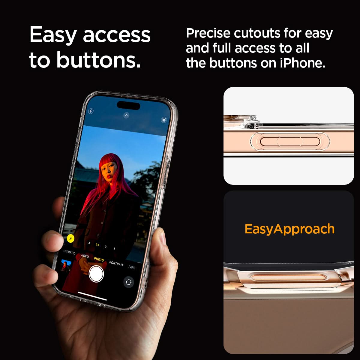 ACS08129 - iPhone 16 Pro Case Ultra Hybrid (MagFit) in White easy access to buttons. Precise cutouts for easy and full access to all the buttons on iPhone.