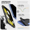 ACS08085 - iPhone 16 Plus Case Tough Armor AI (MagFit) in Black absorb even more impact. New impact protection foam on every corner increases impact reduction and shock absorbtion.