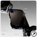 ACS08215 - iPhone 16 Case Tough Armor AI (MagFit) in Gunmetal has tough design and showing between the rock.