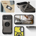 ACS08097 - iPhone 16 Plus Case Slim Armor (MagFit) in Gunmetal showing the different angles