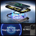 ACS08163 - iPhone 16 Pro Case Slim Armor (MagFit) in Gunmetal showing the enhanced magnetic strength. Designed for iPhone 16 PRO. Not compatible with iPhone 16, 16 Plus or 16 Pro Max