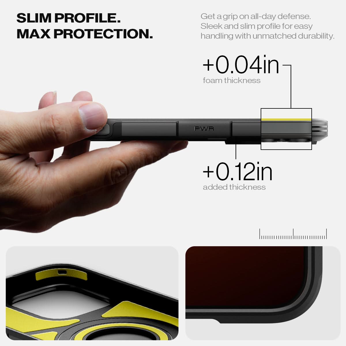 ACS08146 - iPhone 16 Pro Case Tough Armor AI (MagFit) in Black slim profile max protection. Get a grip om all day defense. Sleek and slim profile for easy handing with unmatched durability.