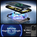 ACS08033 - iPhone 16 Pro Max Case Slim Armor (MagFit) in Gunmetal showing the enhanced magnetic strength. Designed only for iPhone 16 Pro Max not compatible with iPhone 16|16+|16 Pro