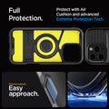 ACS08034 - iPhone 16 Pro Max Case Slim Armor (MagFit) in Black showing the full protection. Protect with Air Cushion and advanced Extreme Protection Tech.