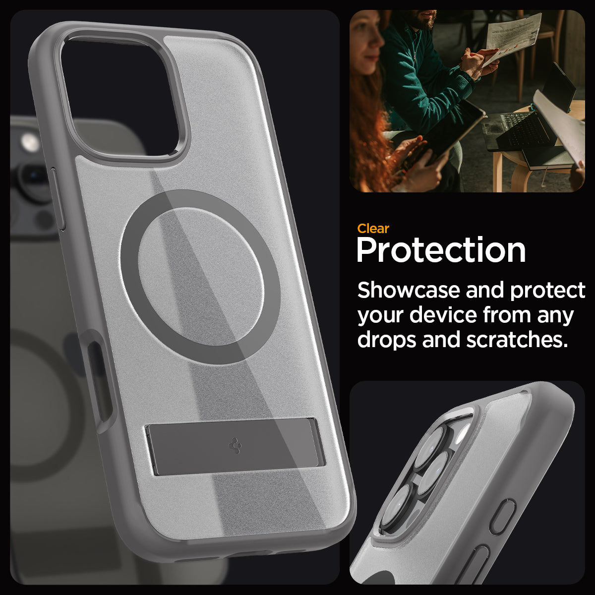 ACS08378 - iPhone 16 Pro Max Case Ultra Hybrid S (MagFit) in Frost Gray clear protection. Showcase and protect your device from any drops and scratches.