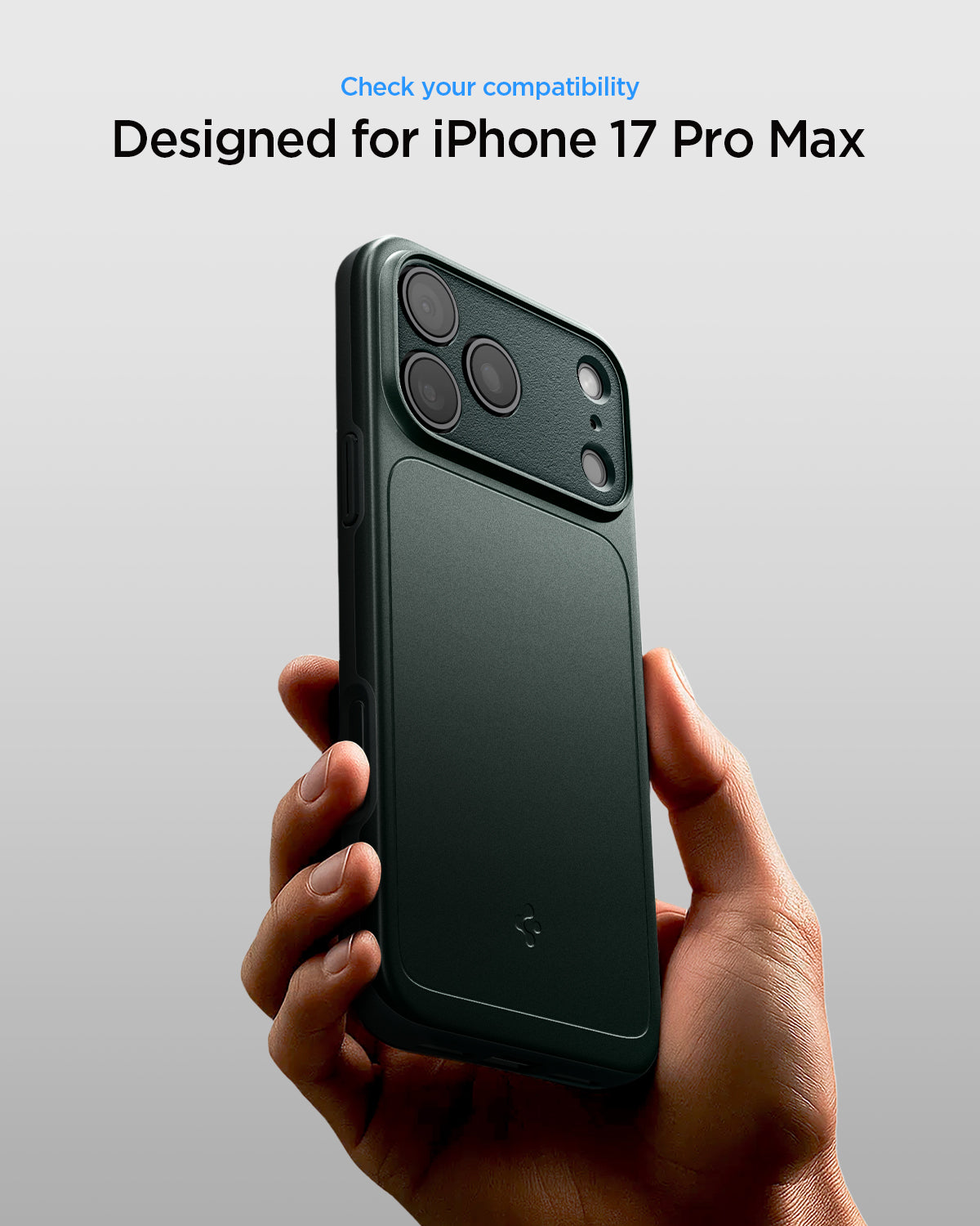 ACS09880 - iPhone 17 Pro Max Thin Fit (MagFit) in abyss green showing check your compatibility.