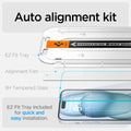 AGL06903 - iPhone 15 Screen Protector EZ FIT GLAS.tR (Sensor Protection) auto alignment kit. EZ Fit tray, Alignment film, 9H tempered glass, EZ fit tray included for quick and easy installation.
