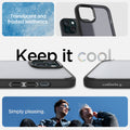 ACS06797 - iPhone 15 Case Ultra Hybrid in frost black showing the translucent and frosted aesthetics