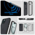 ACS06797 - iPhone 15 Case Ultra Hybrid in frost black showing the different angles with sound tunnel tech