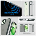 ACS06798 - iPhone 15 Case Ultra Hybrid in frost green showing the different angles with sound tunnel tech