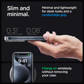 ACS06707 - iPhone 15 Pro Case Ultra Hybrid in crystal clear showing the slim and minimal. Minimal and lightweight for sleek looks and a comfortable grip. 0.31