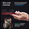 ACS07055 - iPhone 15 Pro Case Ultra Hybrid in red crystal showing the slim and minimal. Minimal and lightweight for sleek looks and a comfortable grip. 0.31