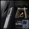 ACS06709 - iPhone 15 Pro Case Ultra Hybrid in frost black showing the compatibility only with iPhone 15 Pro. Not compatible with iPhone 15 | 15 Plus or 15 Pro Max
