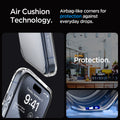 ACS06708 - iPhone 15 Pro Case Ultra Hybrid in frost clear showing the air cushion technology. Airbag-like corners for protection against everyday drops