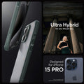 ACS06710 - iPhone 15 Pro Case Ultra Hybrid in frost green showing the compatibility only with iPhone 15 Pro. Not compatible with iPhone 15 | 15 Plus or 15 Pro Max