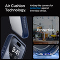 ACS06711 - iPhone 15 Pro Case Ultra Hybrid in navy blue showing the air cushion technology. Airbag-like corners for protection against everyday drops