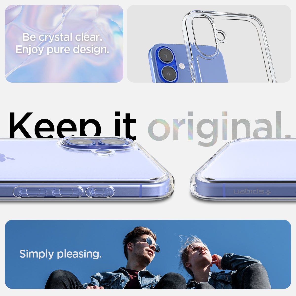 ACS08197 - iPhone 16 Case Ultra Hybrid in Crystal Clear be crystal clear. enjoy pure design. Keep it original. Simply pleasing.