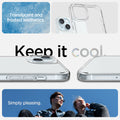 ACS06655 - iPhone 15 Plus Case Ultra Hybrid in frost clear showing the translucent and frosted aesthetics