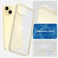 ACS06658 - iPhone 15 Plus Case Ultra Hybrid in mute beige showing the long lasting clarity