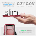 ACS06654 - iPhone 15 Plus Case Ultra Hybrid in red crystal showing the right amount of added depth for optimal slimness. 0.31
