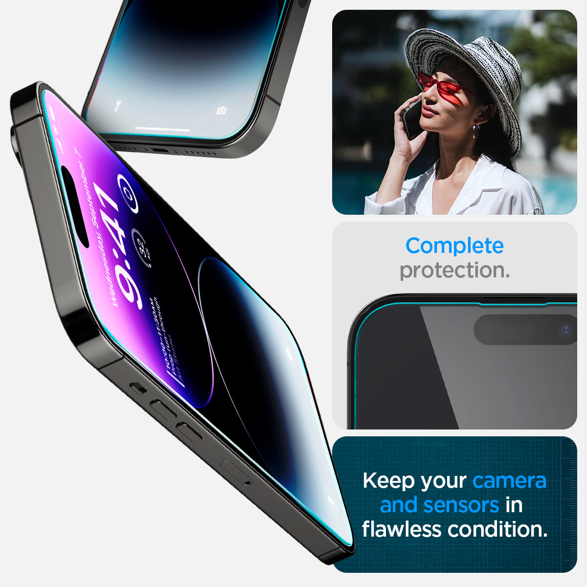 AGL05202 - iPhone 14 Pro Max Screen Protector EZ FIT GLAS.tR (Sensor Protection) complete protection. Keep your camera and sensors in flawless condition.