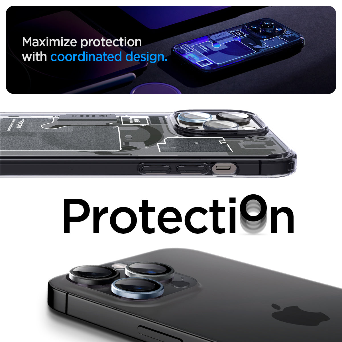 AGL06159 - iPhone 16 Pro / 16 Pro Max Optik Pro Lens Protector in zero one capture the moment. protection.