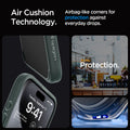 ACS06574 - iPhone 15 Pro Max Case Ultra Hybrid in abyss green showing the air cushion technology. Airbag-like corners for protection against everyday drops
