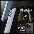ACS06572 - iPhone 15 Pro Max Case Ultra Hybrid in sierra blue showing the compatibility only with iPhone 15 Pro Max. Not compatible with iPhone 15, 15 Plus or 15 Pro
