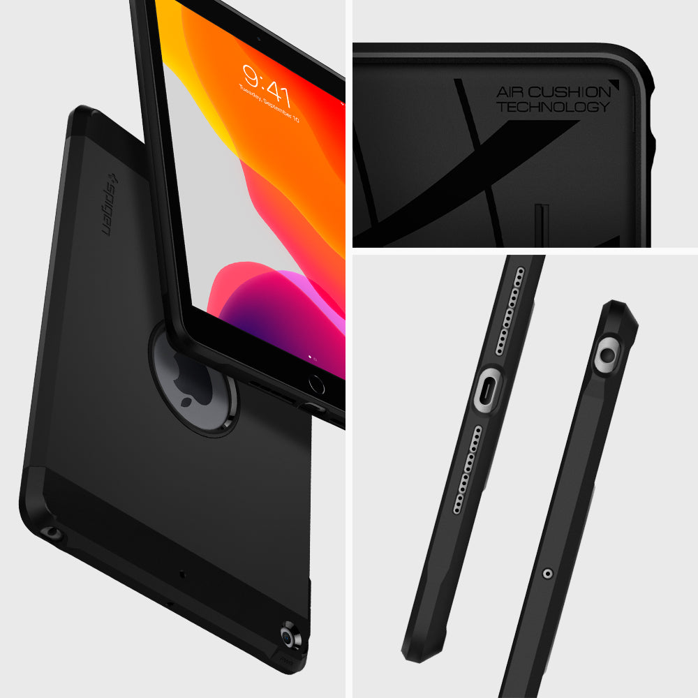 ACS00374 - iPad 10.2" Case Tough Armor in black showing the different angles