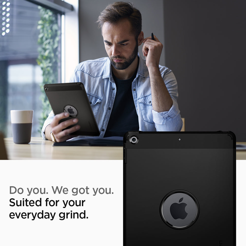 ACS00374 - iPad 10.2" Case Tough Armor in black showing how suited it is for your everyday grind