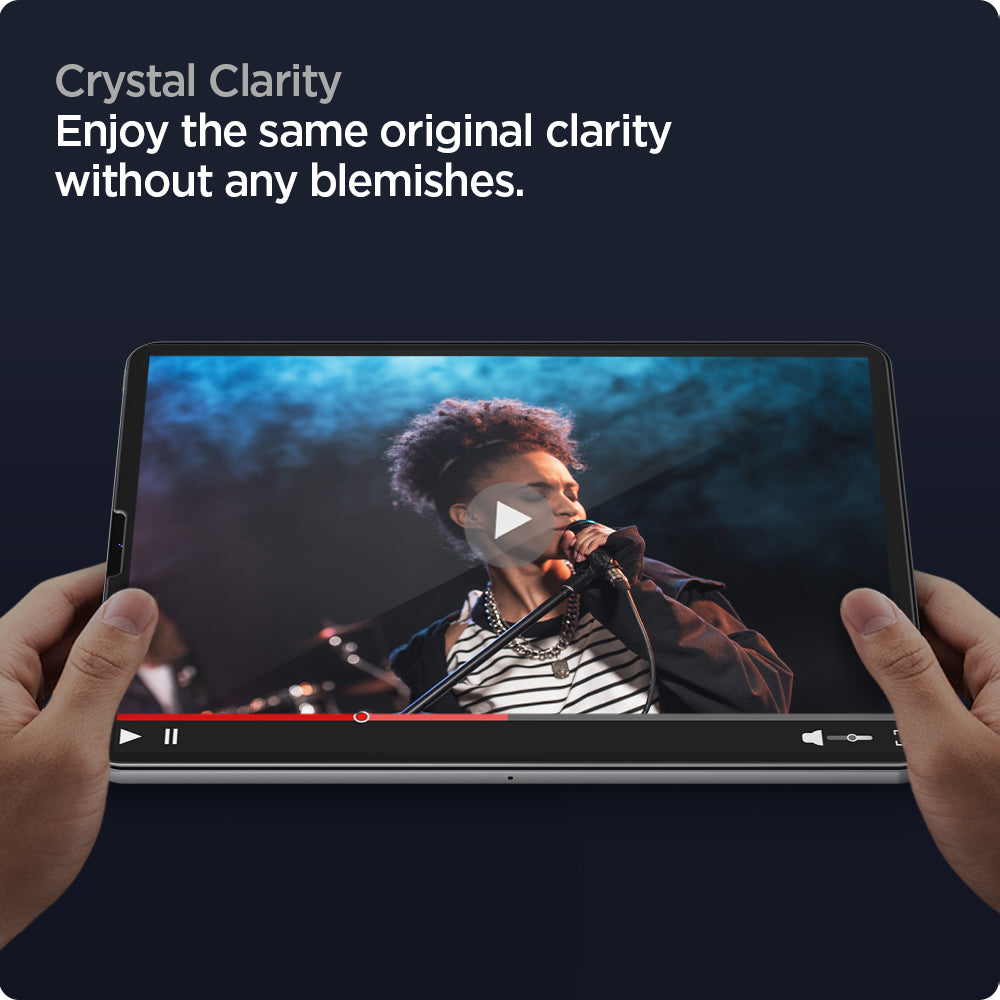 AGL02809 - iPad Pro 12.9" Screen Protector EZ FIT GLAS.tR showing the crystal clarity. Enjoy the same clarity without any blemishes