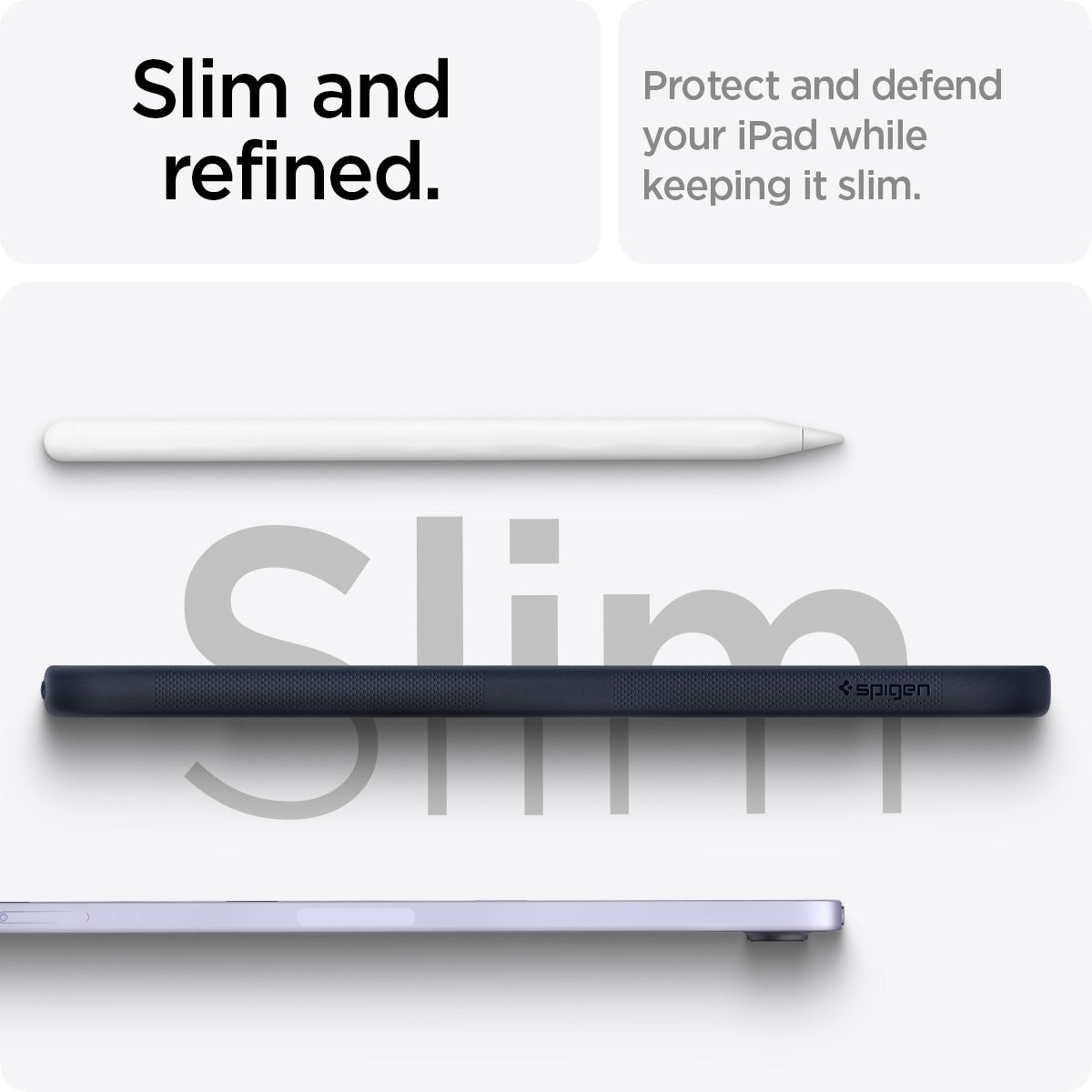 ACS09231 - iPad Mini 7 Case Nano Pop in Blueberry Navy showing the slim and refined. Protect and defend your iPad while keeping it slim
