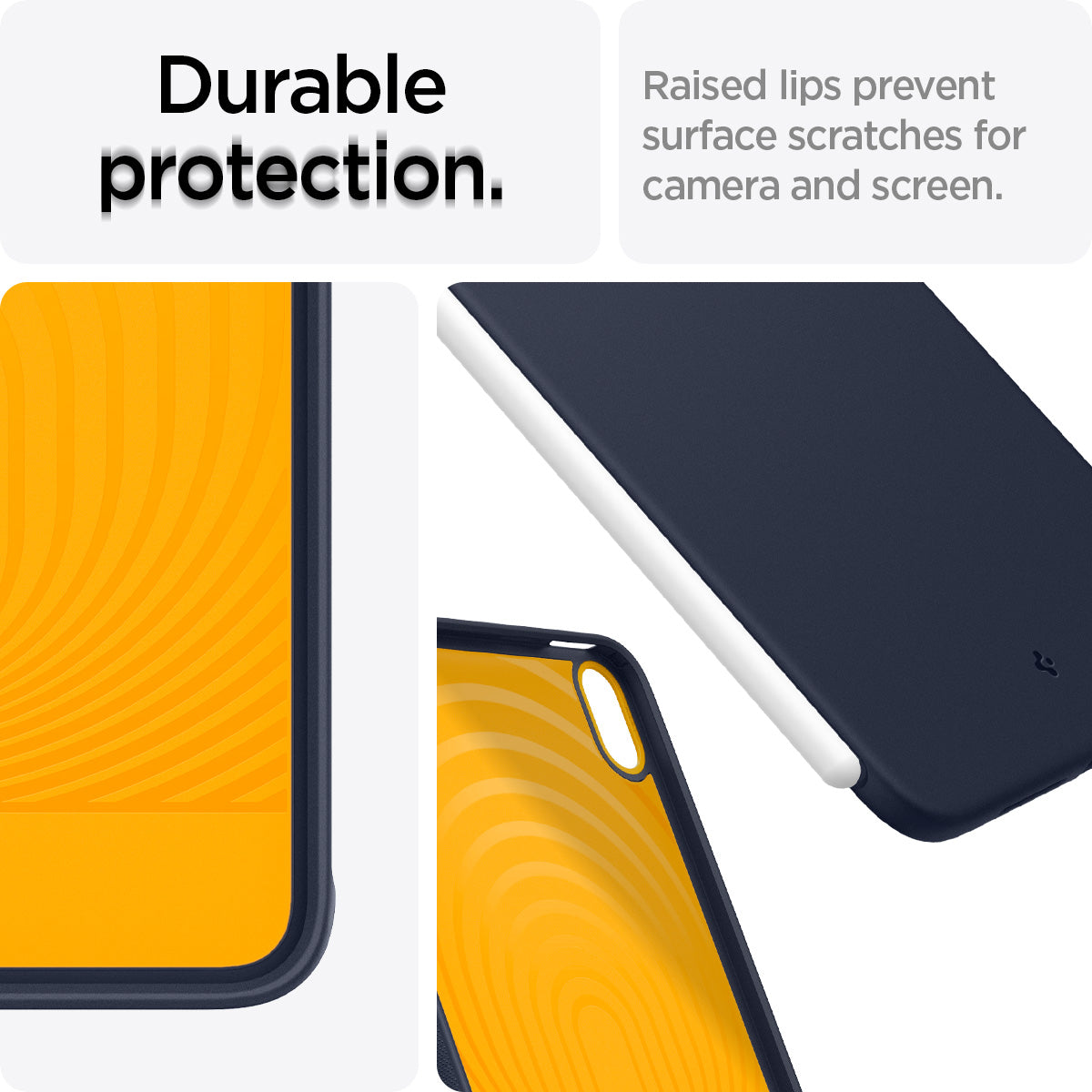 ACS09231 - iPad Mini 7 Case Nano Pop in Blueberry Navy showing the durable protection. Raised lips prevent surface scratches for camera and screen