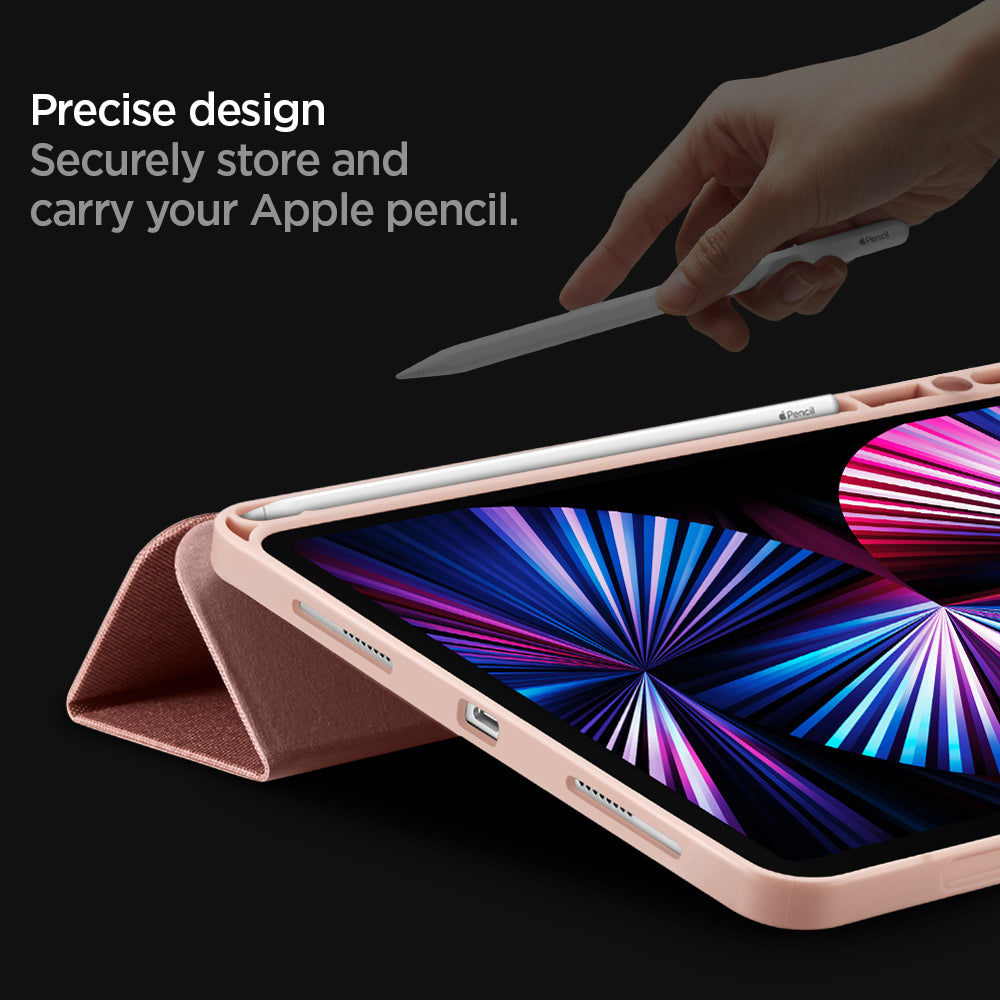 ACS01055 - iPad Pro 11" Case Urban Fit in rose gold showing the precise design. Securely store and carry your Apple pencil