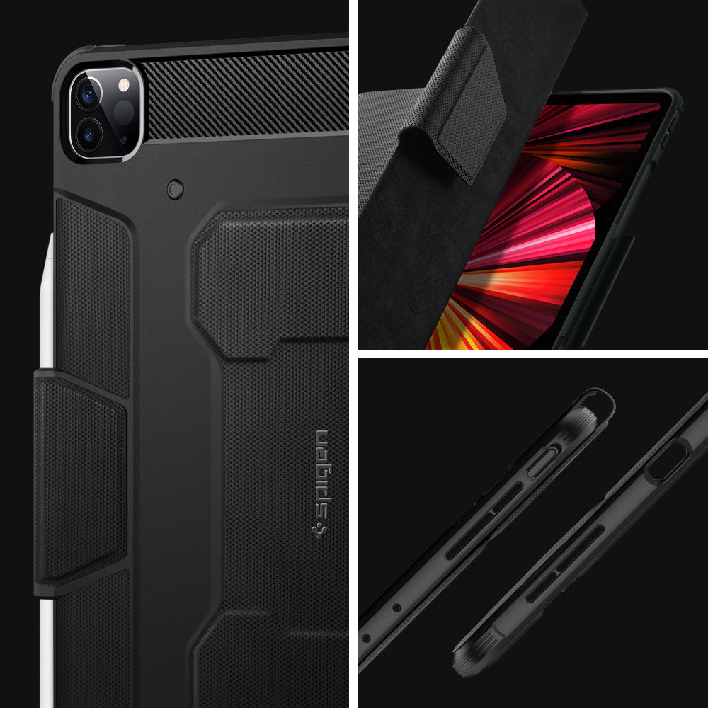 ACS01024 - iPad Pro 11-inch Case Rugged Armor Pro in Black showing the different angles