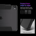 ACS07006 - iPad Pro 12.9-inch Case Ultra Hybrid Pro in Black showing the protection from edge to edge. Keep your iPad Pro clear from drops and scratches. Solid corner protection