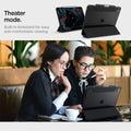 ACS07006 - iPad Pro 12.9-inch Case Ultra Hybrid Pro in Black showing the theater mode. Built-in kickstand for easy and comfortable viewing