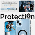 ACS04903 - iPhone 14 Plus Case Ultra Hybrid (MagFit) in black showing raised edges prevent surface scratches on the camera and screen. protection