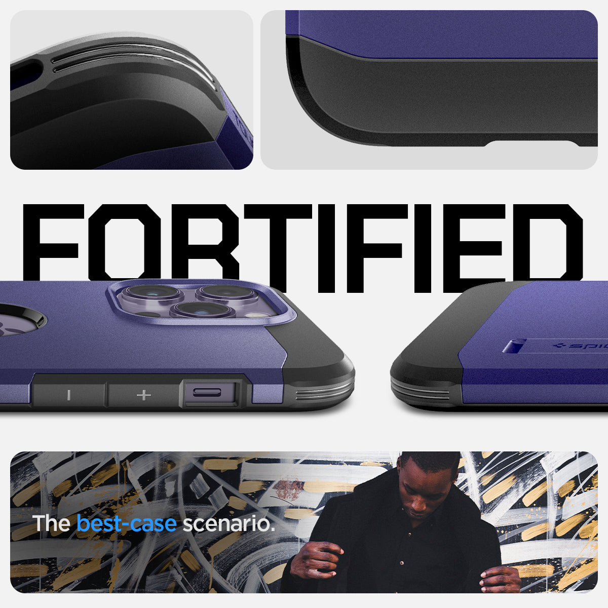 ACS05579 - iPhone 14 Pro Case Tough Armor (MagFit) in deep purple fortified. The best case scenario.