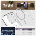 ACS05587 - iPhone 14 Pro Case Ultra Hybrid (MagFit) in frost clear showing magfit. reimagine the way you snap into reality.