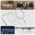 ACS04969 - iPhone 14 Pro Case Ultra Hybrid (MagFit) in white showing magfit. reimagine the way you snap into reality.