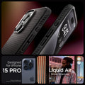 ACS06704 - iPhone 15 Pro Case Liquid Air in matte black designed for iPhone 15 Pro. Not compatible with iPhone 15, 15 Plus or 15 Pro Max