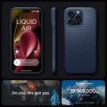 ACS06705 - iPhone 15 Pro Case Liquid Air in navy blue showing the different angles. do you. we got you.