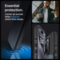 ACS06730 - iPhone 15 Pro Case Slim Armor CS in metal slate essential protection. corner air pocket helps mitigate shock from drops.