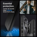 ACS06589 - iPhone 15 Pro Max Case Slim Armor CS in black essential protection. corner air pocket helps mitigate shock from drops.